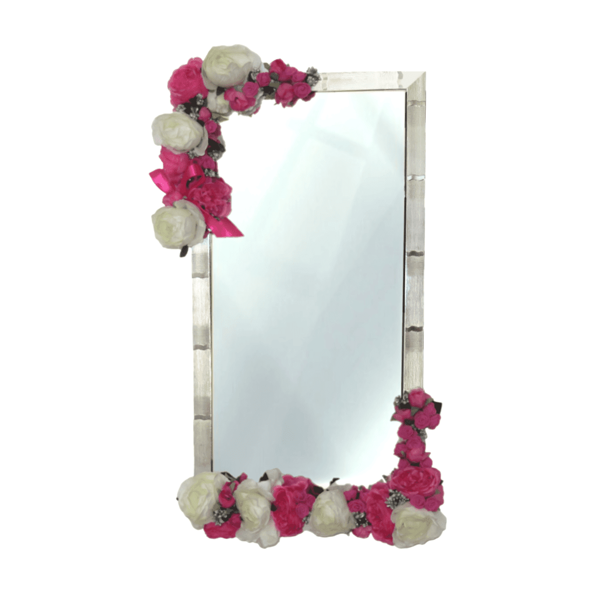 Oglinda miresei lucrata cu flori de matase ILIF306024