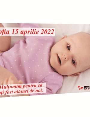 Marturie botez personalizata, magnet frigider 10x15cm, Bebe Fetita- PRIF212005