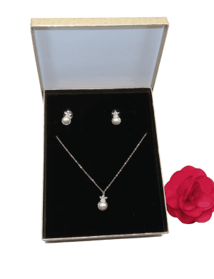 Set bijuterii mireasa, colier & cercei – ILIF305025