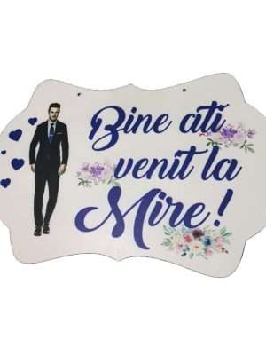 Pancarta nunta, Bine ati venit la Mire, 47×26 cm – ILIF303005
