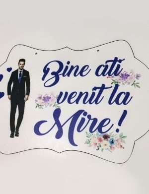 Pancarta nunta, Bine ati venit la Mire, 47×26 cm – ILIF303005