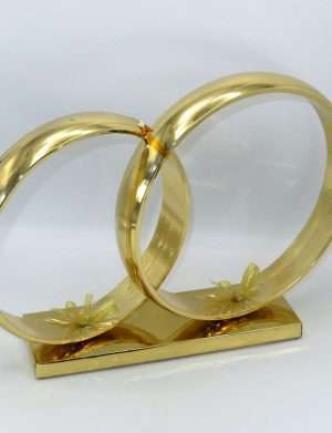 Decor masina pentru nunta, Verighete aurii, dim. 44×26 cm – ILIF306019