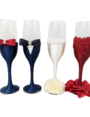Set 4 pahare decorate pentru miri si nasi – DSPH307005