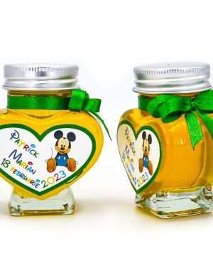 Mărturii dulci cu miere, Mickey, Verde, handmade Iubire, borcan 90 gr – DSBC308016