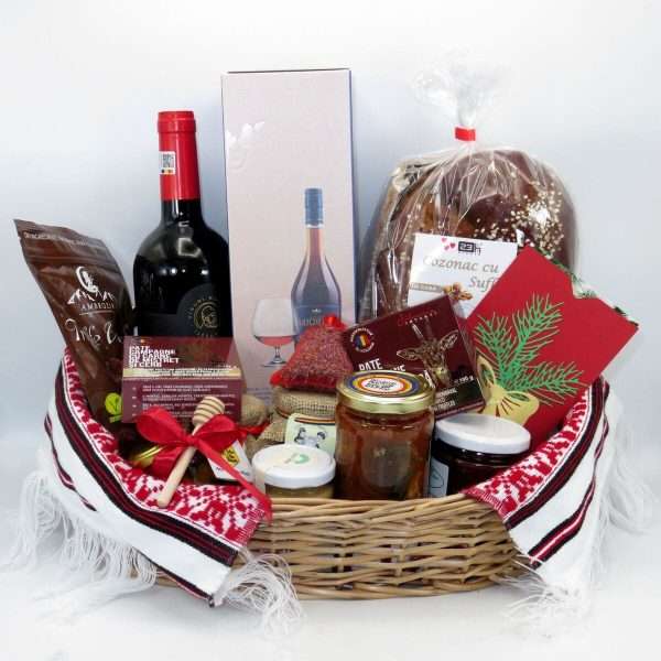 Coș cadou Crăciun Românesc, 16 produse naturale ILIF402002 (2)