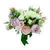 Buchet mireasanasa din flori de matase alb roz verde FEIS307011 1