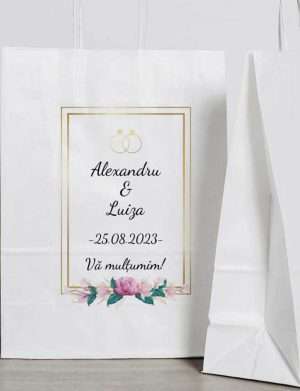 Punguta personalizata din hartie pentru marturii nunta – POB308015