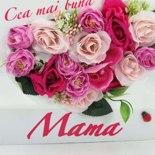 Aranjament cadou pentru mama, cu trandafiri de matase ILIF403010 (3)