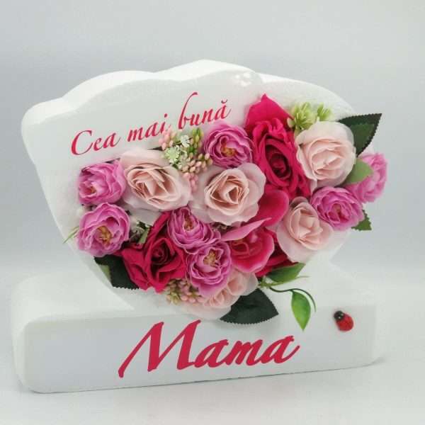 Aranjament cadou pentru mama, cu trandafiri de matase ILIF403010 (5)