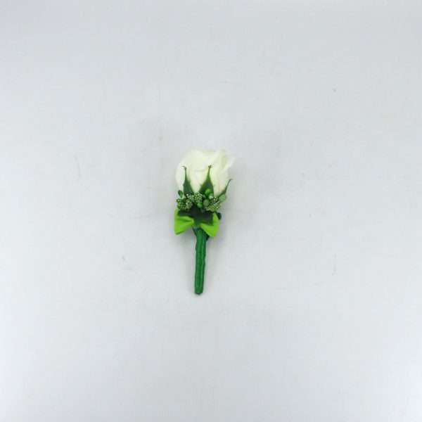 Cocarda de pus in piept cu trandafir de sapun, alb&verde ILIF403031 (4)