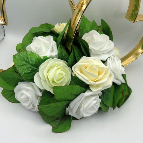 Decor masina pentru nunta, inimioare decorate cu flori ILIF310050 (6)