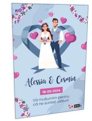 Marturie nunta personalizata, magnet frigider 10x15cm – ILIF307007