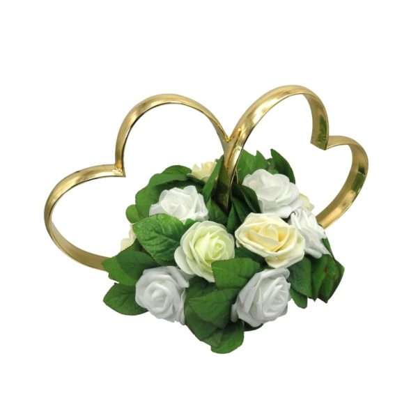 Decor masina pentru nunta, inimioare decorate cu flori ILIF310050 (3)