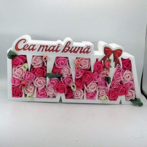 Aranjament cadou pentru mama, cu trandafiri de sapun roz ILIF311022 (10)