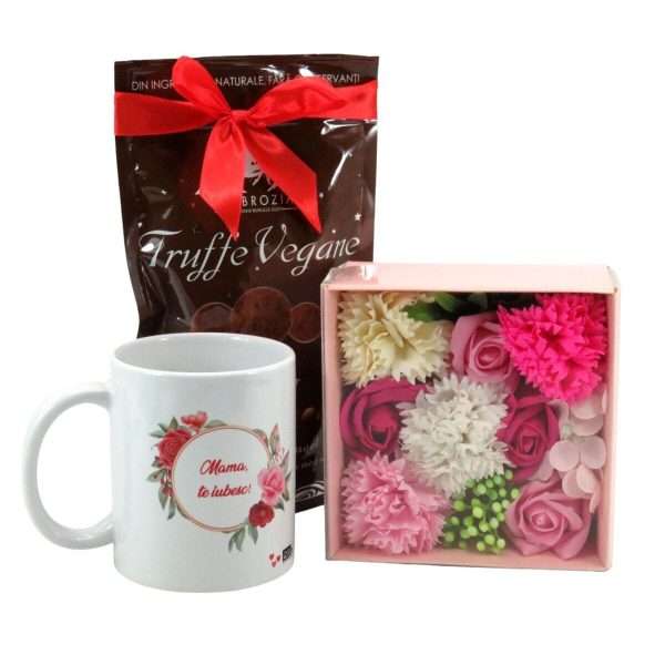 Set cadou pentru Mama cana, aranjament floral si ciocolata ILIF402017 (3)