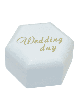 Cutiuta verighete, Wedding Day, forma hexagonala, tema aurie – ILIF302029