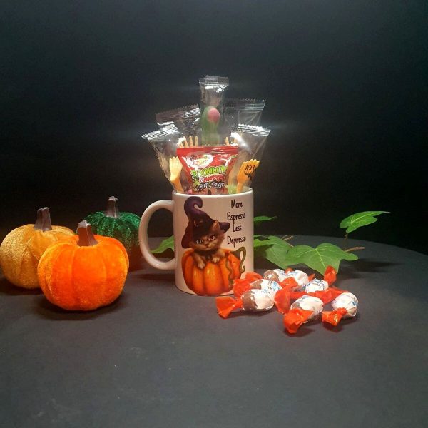 Set cadou Halloween Pumpkin cu cana ceramica si dulciuri KLTM310002 (1)