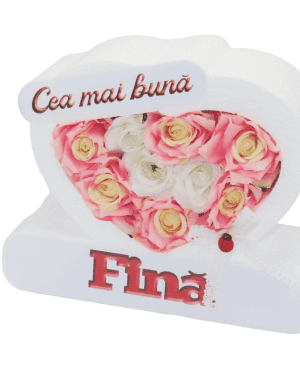 Aranjament floral cadou pentru Fina cu trandafiri de matase ILIF302024 1