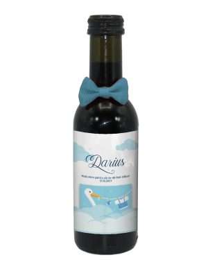 Marturie botez baietel, sticluta vin cu eticheta personalizata – ILIF307136