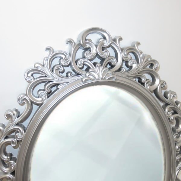 Oglinda miresei, forma ovala in stil victorian, model argintiu ILIF309044 (1)