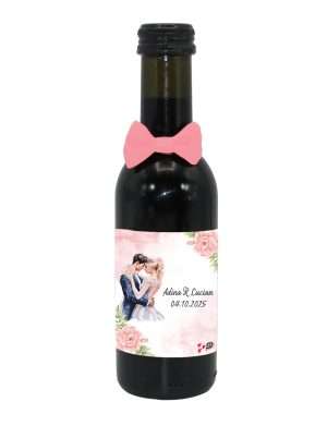 Marturie nunta, Sticluta de Vin personalizata & fundita, Fuzzy Pink – ILIF404005