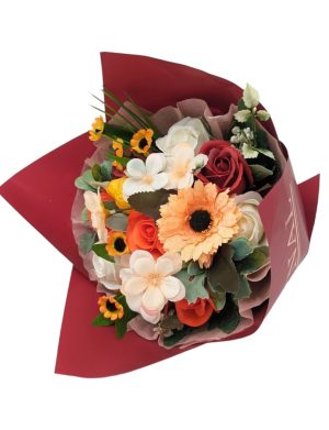 Buchet cadou cu flori de sapun, Toamna 2, grena – DSPH310020 (1)