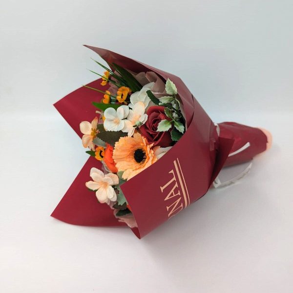 Buchet cadou cu flori de sapun, Toamna 2, grena – DSPH310020 (2)