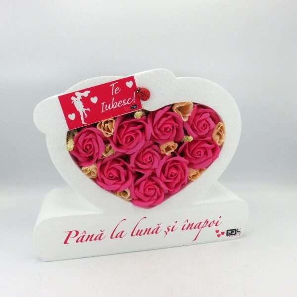 Aranjament cadou pentru iubita, cu trandafiri de sapun, Te Iubesc ILIF402008 (2)