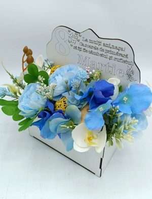 Aranjament cadou pentru Nasa, cadou de 8 martie cu flori de matase – FEIS401035