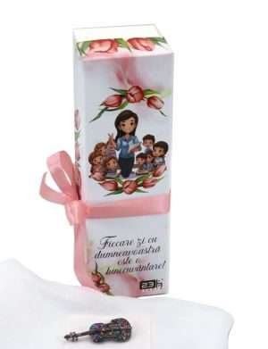 Set cadou pentru EducatoareInvatatoare esarfa si brosa in cutiuta cadou ILIF402019 (1)
