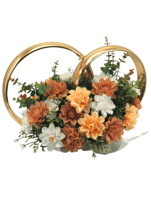 Decor masina pentru nunta verighete decorate cu flori nuante tomnatice ILIF308059 1