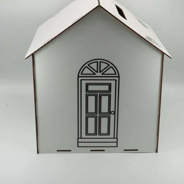 Cutie Dar Nunta, din placaj lemn, Casa de Piatra 4 model cu verde, dim. 27x28x31 cm ILIF404024 (7)
