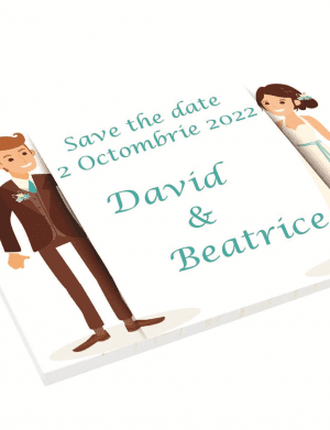 Placuta Save The Date, personalizata cu nume si data, cu animatie miri – ILIF201006