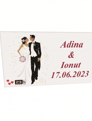 Marturie nunta silueta miri, tema rosie, cu magnet, 80x45mm – ILIF202037