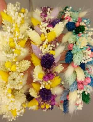 Coronita din flori uscate, alb/galben- AMB205005