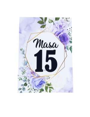 Numar Masa, model floral 2, alb&mov – MIBC205043