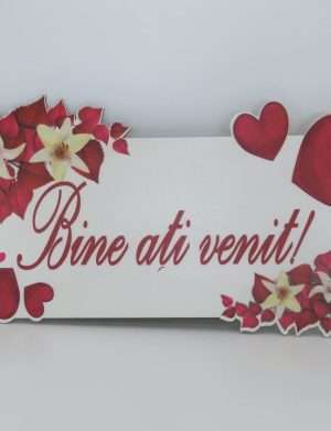 Pancarta nunta/botez, Bine ati venit, dim. 46×25 cm – ILIF205049