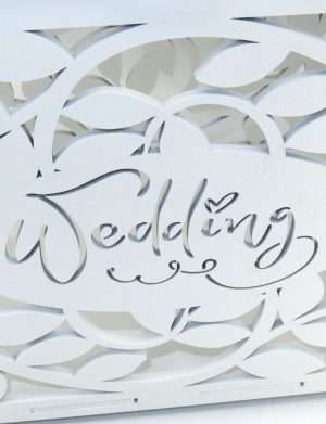 Cutie dar nunta, din lemn, Wedding, 27x20x22 cm – ILIF206064