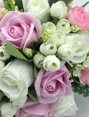 Buchet mireasa cu trandafiri roz – PRIF305051