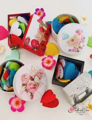 30 Motive Te Iubesc Inima, mesaje-inima, cutii mini, diverse modele, cadou iubit(a), multicolor – YODB1912