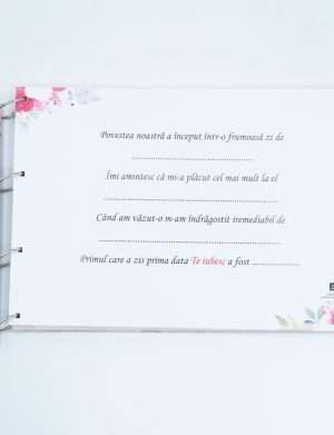 Guest Book – carte mesaje invitati, model personalizat, Fuzzy Pink, 80 file – ILIF404008
