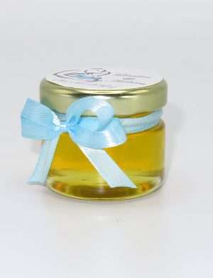 Marturii dulci cu miere, model handmade Iubire – bleu, borcan 30 gr – DSBC1623