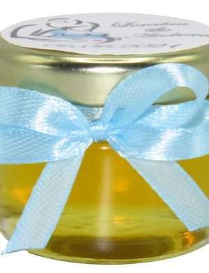 Marturii dulci cu miere, model handmade Iubire – bleu, borcan 30 gr – DSBC1623