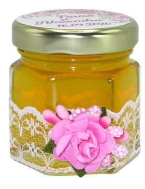 Marturii dulci cu miere, model handmade Adiere – roz, borcan 50 gr – DSBC1636