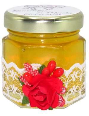 Marturii dulci cu miere, model handmade Adiere – rosu, borcan 50 gr – DSBC1642