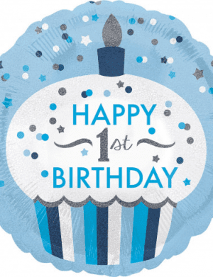 Balon folie 45 cm 1st Birthday Cupcake Boy – FTB043