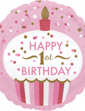 Balon folie 45 cm 1st Birthday Cupcake Girl – FTB042