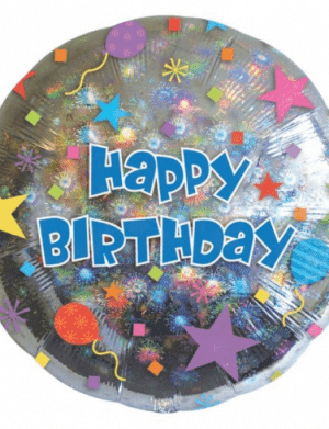 balon folie 45 cm happy birthday confetti