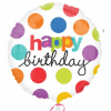 balon folie 45 cm happy birthday polka dots