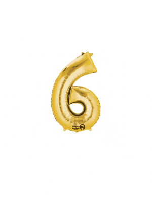 Balon folie cifra 6 auriu 86 cm – FTB006